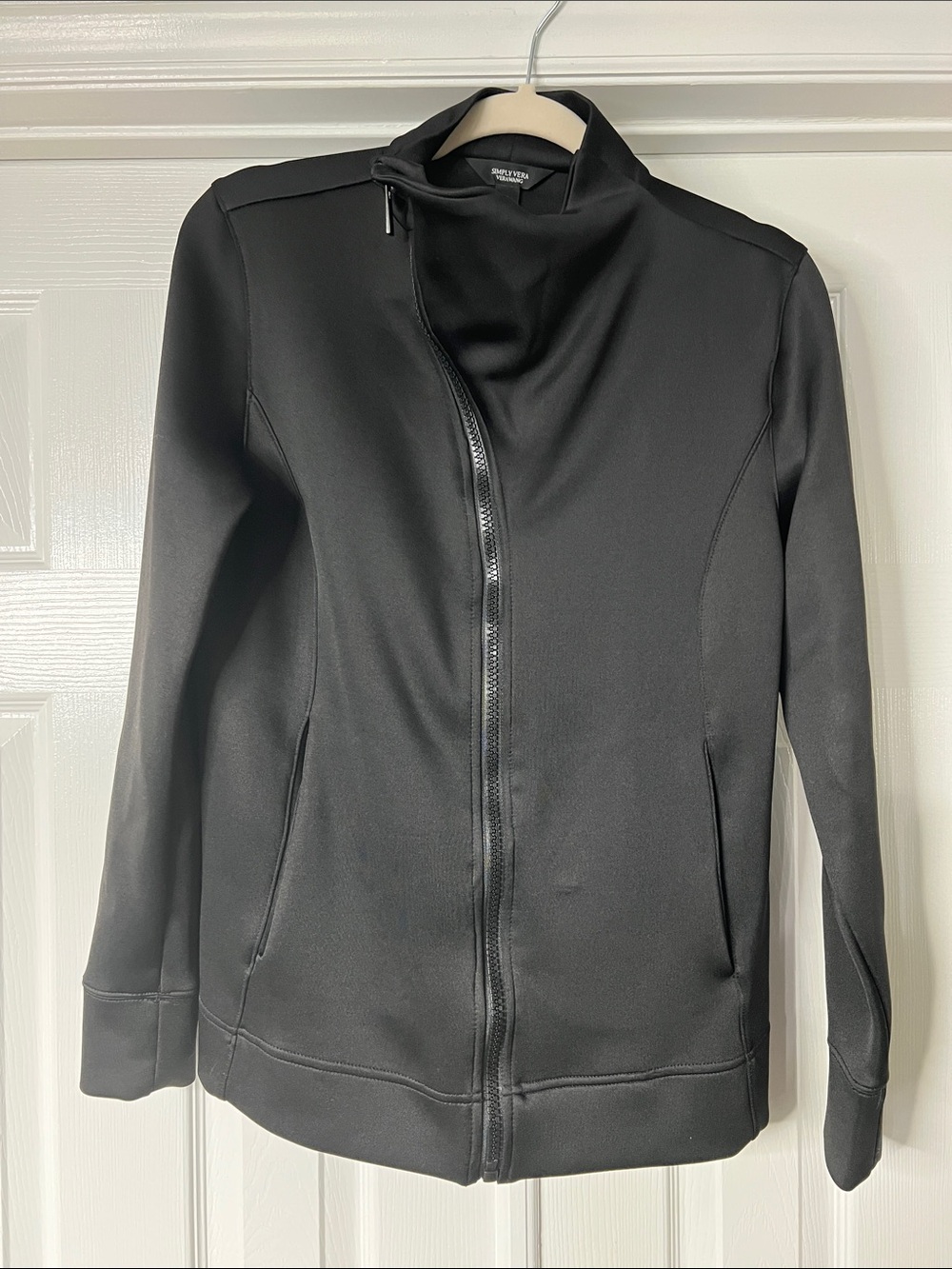 Simply Vera - Vera Wang Black Asymmetrical Zip Jacket